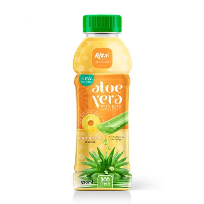 Pet bottle 330ml Aloe vera with pulp drink pineapple flavor